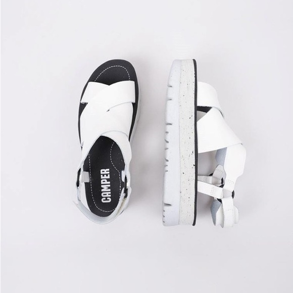 Camper Shoes - Camper Oruga Up White Leather Platform Sandal